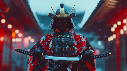 Armored Samurai with Drawn Sword