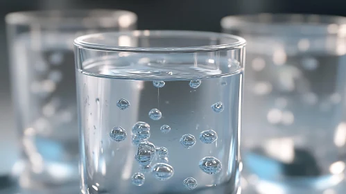 Still Water Glasses with Air Bubbles