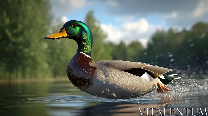 Duck on the Water AI Image