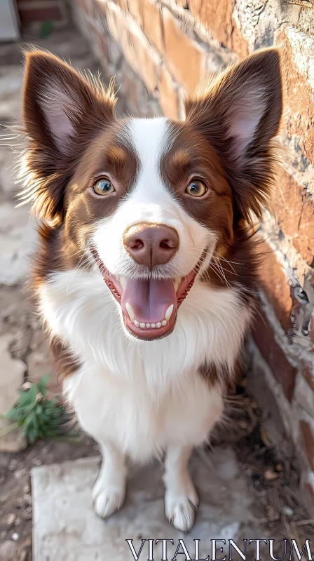 Happy Dog with Fluffy Coat AI Image