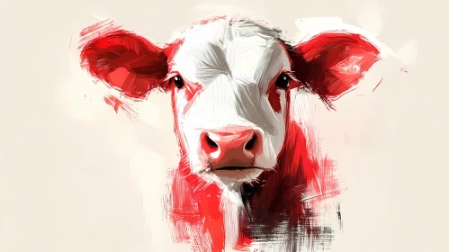 Expressive Cow Painting