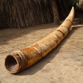 Conical Wooden Sculpture on Sand