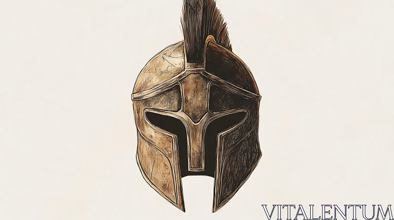 AI ART Bronze Helmet Illustration