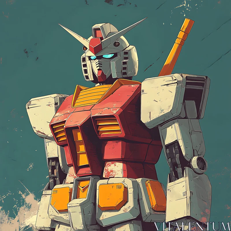 Retro Robot Artwork AI Image