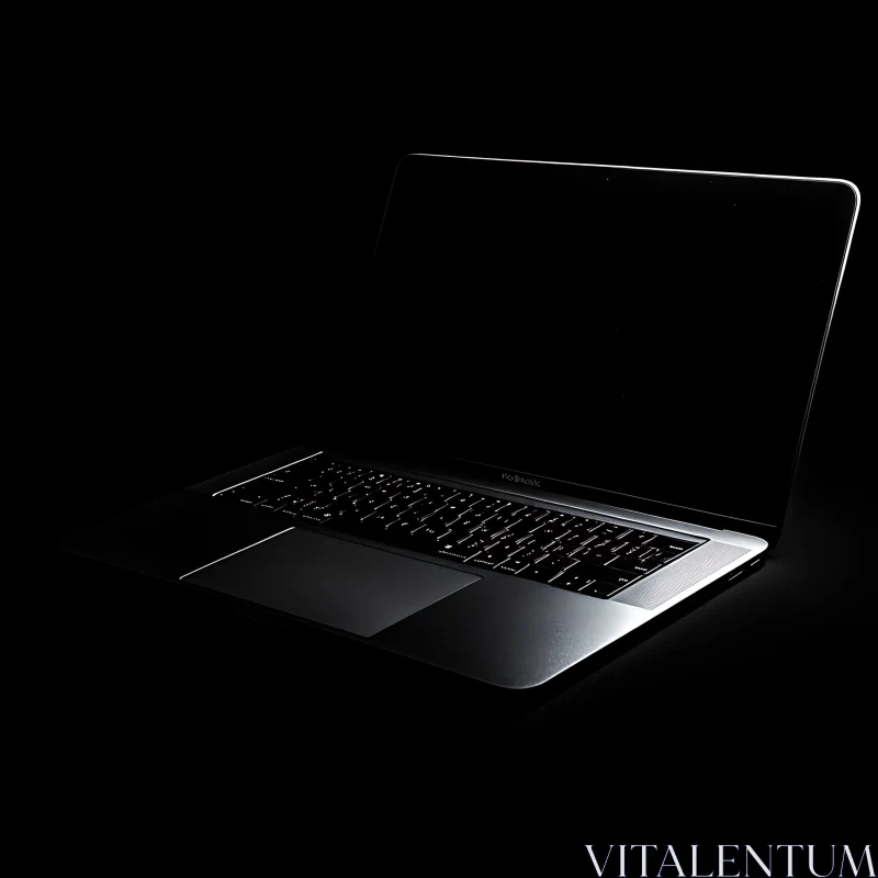 Minimalist Design Laptop in the Dark AI Image