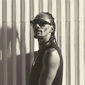 Snoop Dogg Stylish Black and White Portrait