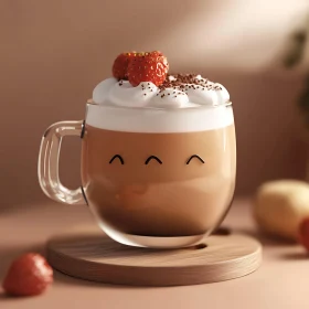 Whimsical Coffee Art with Cream