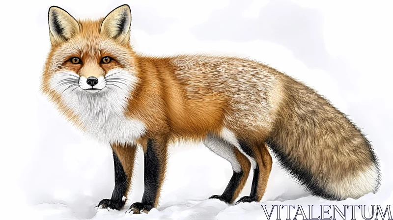 Elegant Wildlife Fox in Snow AI Image