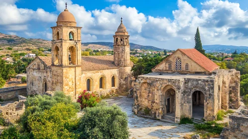 Historic Church Architecture in Sunlight