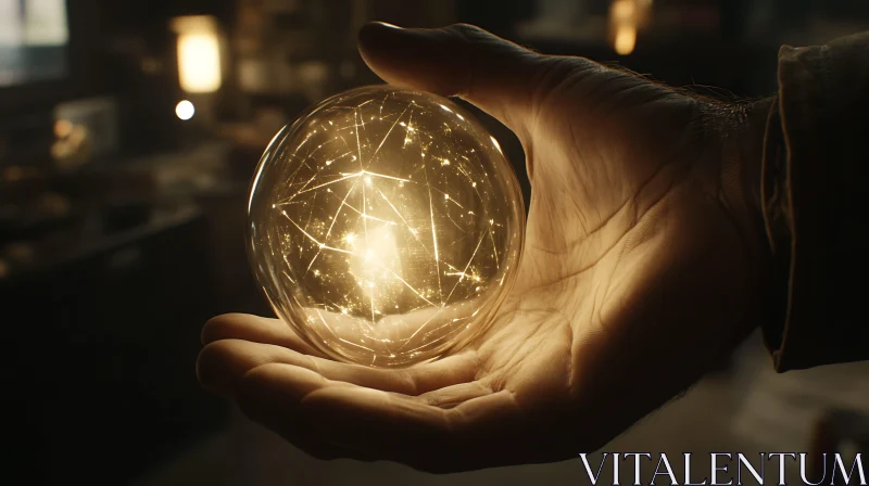 AI ART Orb of Light Held in Palm