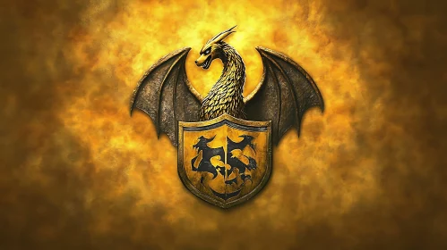 Dragon Shield - Heraldic Fantasy Art