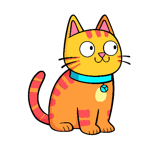 POD Design Charming Cartoon Cat with Blue Collar