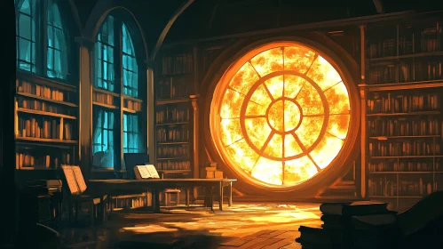 Library with Round Window