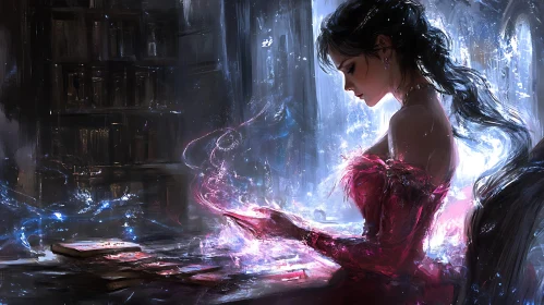 Mystical Woman and Magic Spell