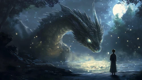 Fantasy Dragon and Child