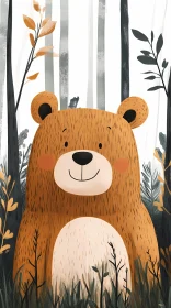Smiling Bear Forest Scene