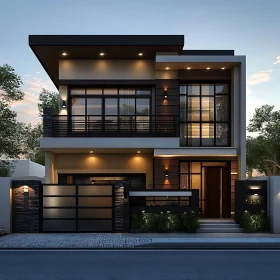 Stylish Contemporary Home in the Evening