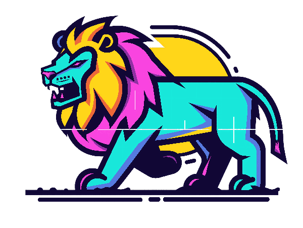 Geometric Neon Lion T-Shirt Design POD Design