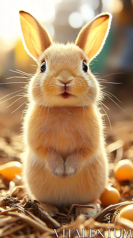 Adorable Bunny in Natural Setting AI Image