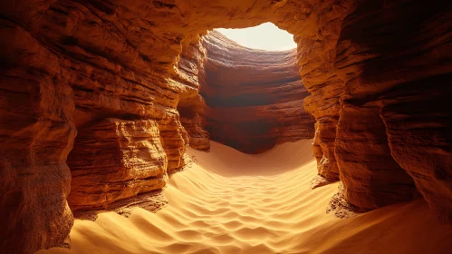 Sunlit Sandstone Canyon Landscape