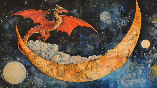 Crimson Dragon on Lunar Perch