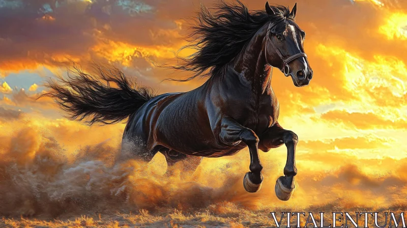 AI ART Galloping Through the Sunset