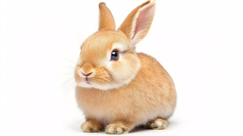 Cute Baby Rabbit on White