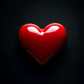 Glossy Red Heart Still Life