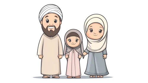 Delightful Muslim Family Portrait