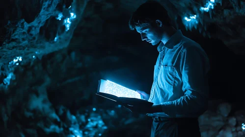 Ethereal Reader: Man in Blue Cave