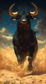 Dynamic Bull in Motion