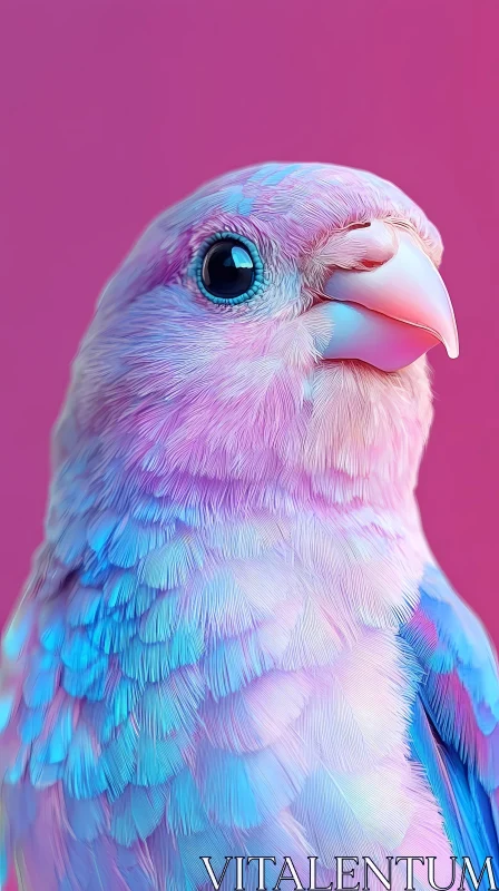 Soft Hued Bird Against Pink Backdrop AI Image