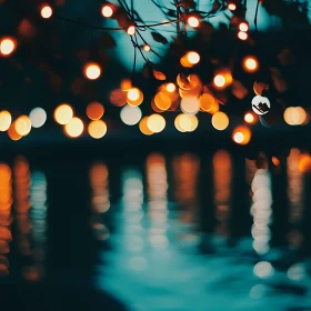 Blurred Lights on Water Surface