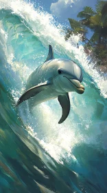 Majestic Dolphin on Ocean Wave