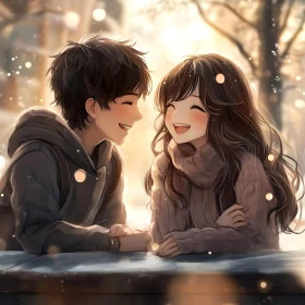 Winter Romance: Anime Style Illustration