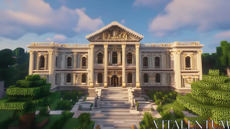 AI ART Minecraft Grand Building with Columns