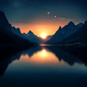 Peaceful Lake Reflection at Dusk