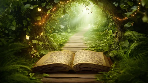 Mystical Forest Book and Glowing Path