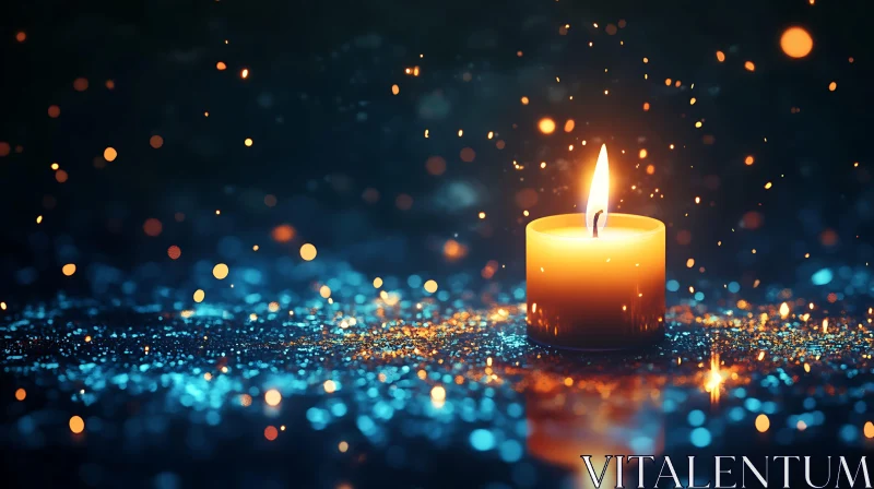 Candlelight Stillness Warmth AI Image