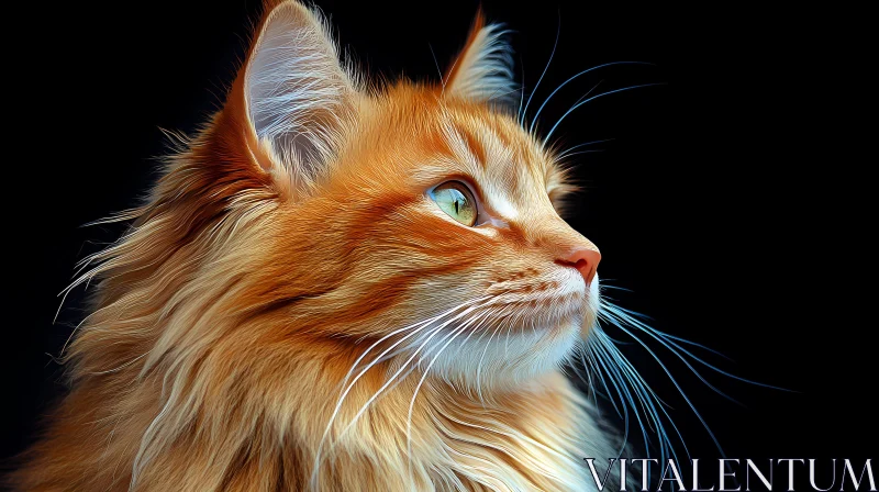 AI ART Ginger Cat with Fluffy Fur