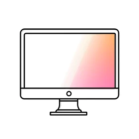 Illustrated Desktop Monitor with Gradient Display