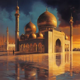 Islamic Architecture Reflecting Sunset