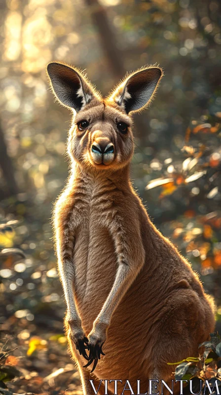 Kangaroo in the Forest AI Image