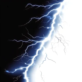 Powerful Lightning Strike over Dark Background