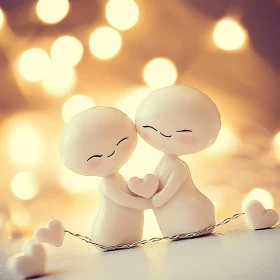 Loving Embrace: Figures Holding Heart