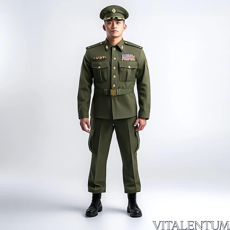 AI ART Officer in Formal Military Attire