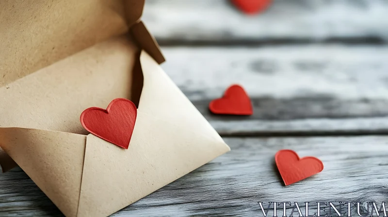 Romantic Envelope with Hearts AI Image