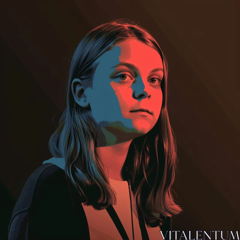 AI ART Greta Thunberg Artistic Portrait