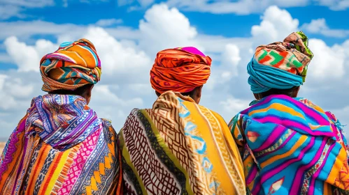 Three Figures in Traditional Dress