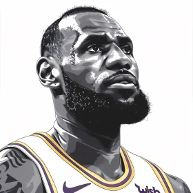 LeBron James Stylized Basketball Portrait